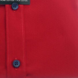MARVELIS Hemd BODY FIT uni langarm mit blumigem Asputz
