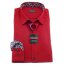 MARVELIS Hemd BODY FIT uni langarm mit blumigem Asputz