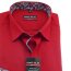 MARVELIS Hemd BODY FIT uni langarm mit blumigem Asputz