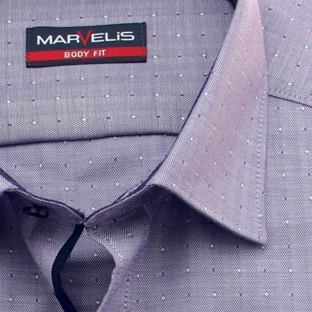 MARVELIS BODY FIT jacquard camisa para hombres mangas largas
