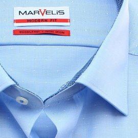 MARVELIS Men`s Shirt MODERN FIT Jacquard long sleeve