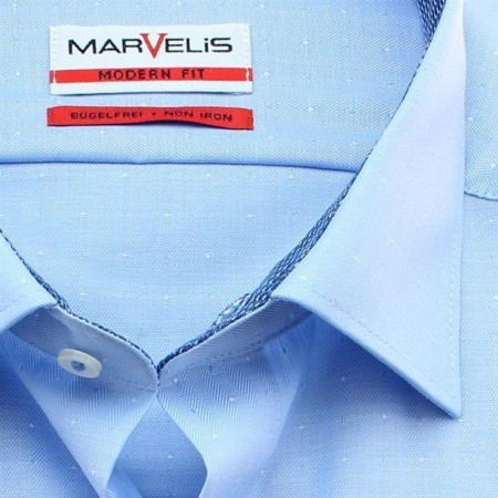 MARVELIS Men`s Shirt MODERN FIT Jacquard long sleeve 45-46 (XXL)
