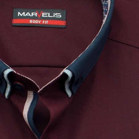 MARVELIS chemise pour homme BODY FIT uni à manches longue 39-40 (M)