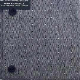 MARVELIS Hemd BODY FIT Diamant Jacquard schwarz langarm mit Ausputz