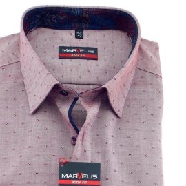 MARVELIS BODY FIT jacquard camisa para hombres mangas largas