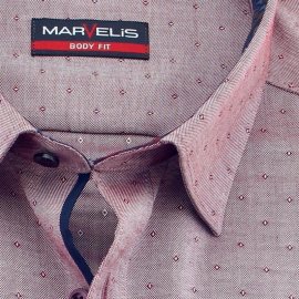 MARVELIS BODY FIT jacquard camisa para hombres mangas largas 41-42 (L)