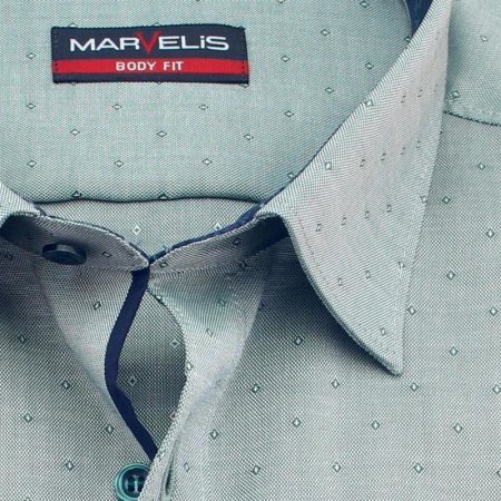 MARVELIS chemise pour homme BODY FIT jacquard à manches longue
