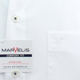 MARVELIS Hemd COMFORT FIT uni langarm mit Ausputz 45 (XXL)