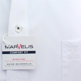 MARVELIS Hemd COMFORT FIT uni halbarm mit Ausputz 43 (XL)