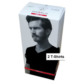 MARVELIS T-Shirt BODY FIT schwarz mit V-Ausschnitt (2er...