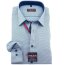 MARVELIS Hemd BODY FIT Jacquard langarm mit Kontrast Ausputz