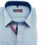 MARVELIS Hemd BODY FIT Jacquard langarm mit Kontrast Ausputz