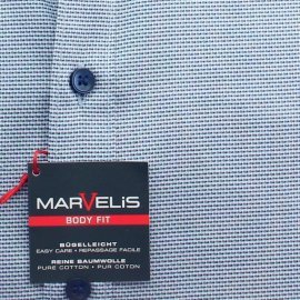 MARVELIS chemise pour homme BODY FIT jacquard à manches longue 37-38 (S)
