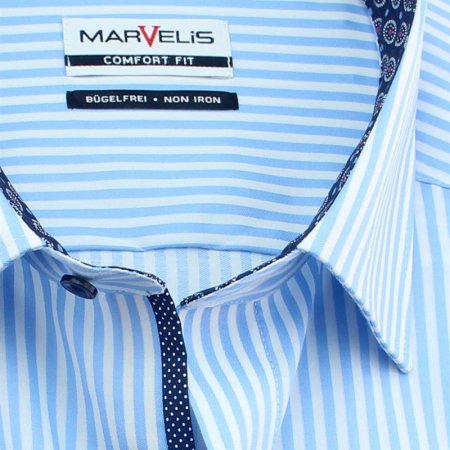 MARVELIS Hemd COMFORT FIT MAXI streifen halbarm 41-42 (L)