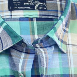 MARVELIS Chambray camisa para hombres CASUAL mangas cortas