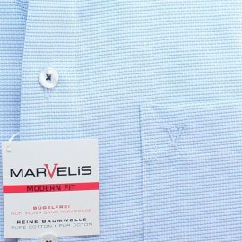 MARVELIS Hemd MODERN FIT jacquard halbarm mit Kontrast 43-44 (XL)