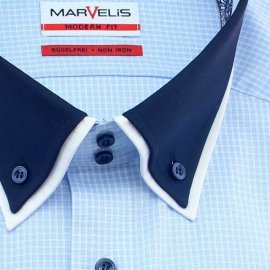 MARVELIS Men`s Shirt MODERN FIT checks short sleeve