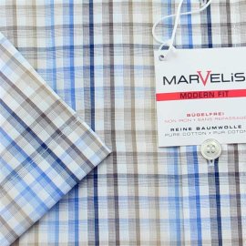 MARVELIS chemise pour homme MODERN FIT carreau à manches courtes