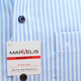 MARVELIS chemise pour homme MODERN FIT rayures à manches courtes 39-40 (M)