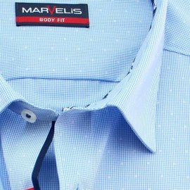 MARVELIS Shirt BODY FIT MICRO checks long sleeve
