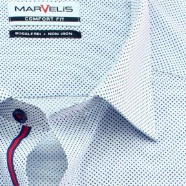 MARVELIS Hemd COMFORT FIT modischer Druck punkte halbarm