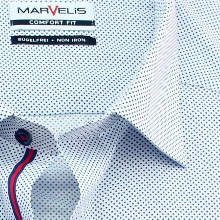 MARVELIS Hemd COMFORT FIT modischer Druck punkte halbarm 43-44 (XL)
