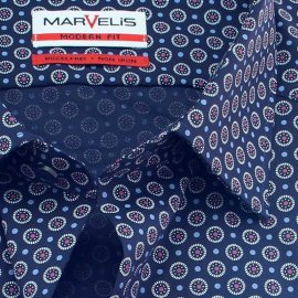 MARVELIS Hemd MODERN FIT modischer Druck halbarm 43-44 (XL)