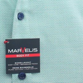 MARVELIS BODY FIT diamante jacquard camisa para hombres mangas cortas 41-42 (L)
