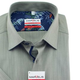 MARVELIS MODERN FIT chambray camisa para hombres mangas cortas