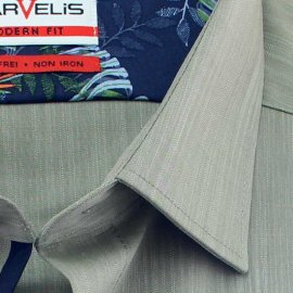 MARVELIS MODERN FIT chambray camisa para hombres mangas cortas 39-40 (M)