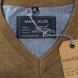Herren Pullover, V-Ausschnitt, Marke Marvelis, reine Baumwolle 4XL (49-50)