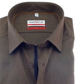 MARVELIS Men`s Shirt MODERN FIT Jacquard long sleeve