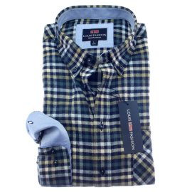 LOUIS FASHION camisa para hombres COMFORT FIT flanell...