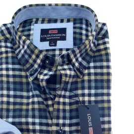LOUIS FASHION camisa para hombres COMFORT FIT flanell...