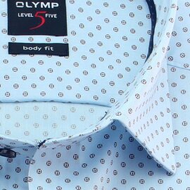OLYMP Level Five BODY FIT a print camisa para hombres mangas largas