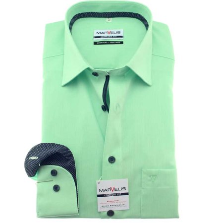MARVELIS Chambray COMFORT FIT camisa para hombres mangas largas 41-42 (L)