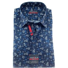 MARVELIS chemise pour homme BODY FIT élégante imprimée à manches courtes