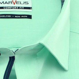 MARVELIS Chambray camisa para hombres COMFORT FIT mangas cortas