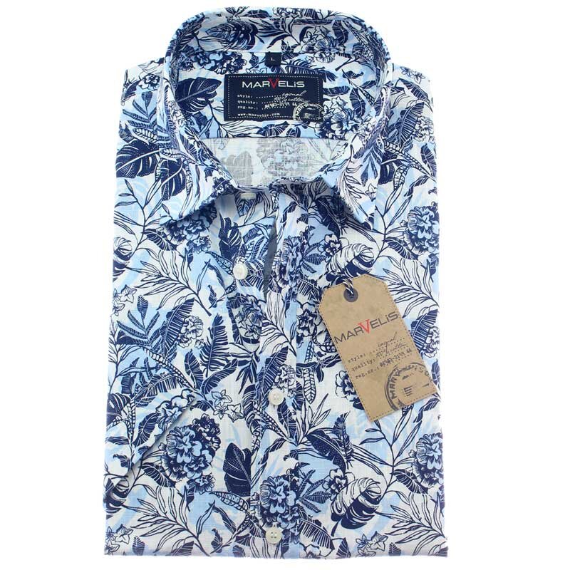 MARVELIS Hemd BODY FIT Uni Halbarm Doppelkragen Button-Down - Marvelis , 29,95