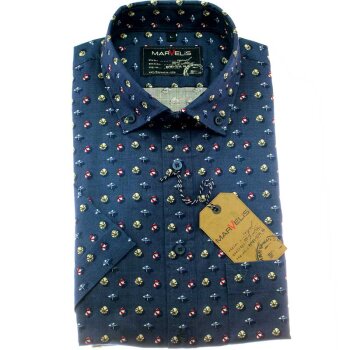 MARVELIS Chambray camisa para hombres CASUAL mangas cortas