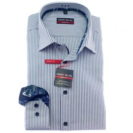 MARVELIS Hemd BODY FIT vollzwirn MAXI-Streifen Langarm