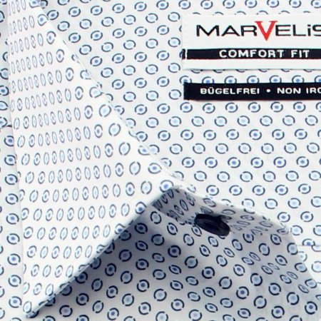 MARVELIS Hemd COMFORT FIT modischer Druck halbarm