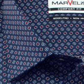 MARVELIS Hemd COMFORT FIT modischer Druck halbarm