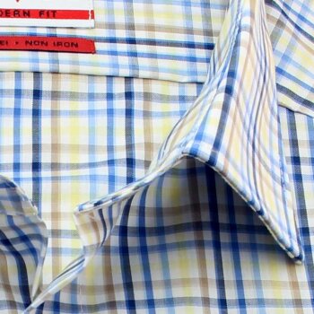 MARVELIS Men`s Shirt MODERN FIT checkered short sleeve