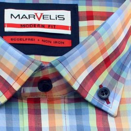 MARVELIS MODERN FIT a cuadro camisa para hombres mangas...