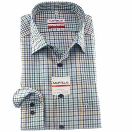 MARVELIS a cuadro camisa para hombres MODERN FIT mangas...