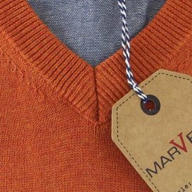 Herren Pullover, V-Ausschnitt, Marke Marvelis, reine Baumwolle