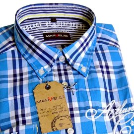 MARVELIS Casual Men`s Shirt sport checks long sleeve (7957-64-11)