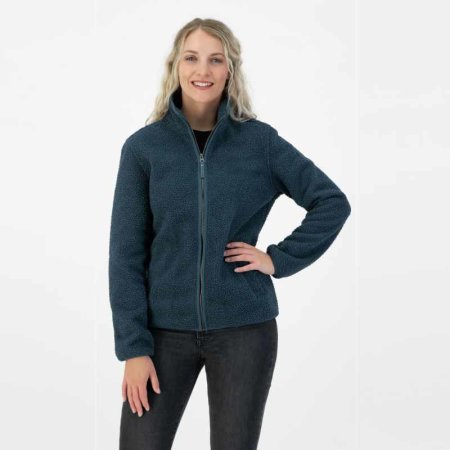 Kjelvik Teddy sweat jacket LEXI for women with zip navy