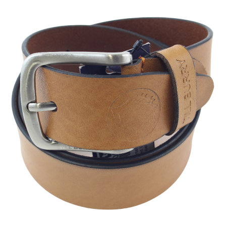 Mens belt (can be shortened) 40mm genuine leather, pin buckle in silver look
